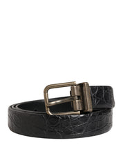 Dolce & Gabbana Black Caiman Leather Belt