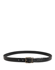 Dolce & Gabbana Black Caiman Leather Belt