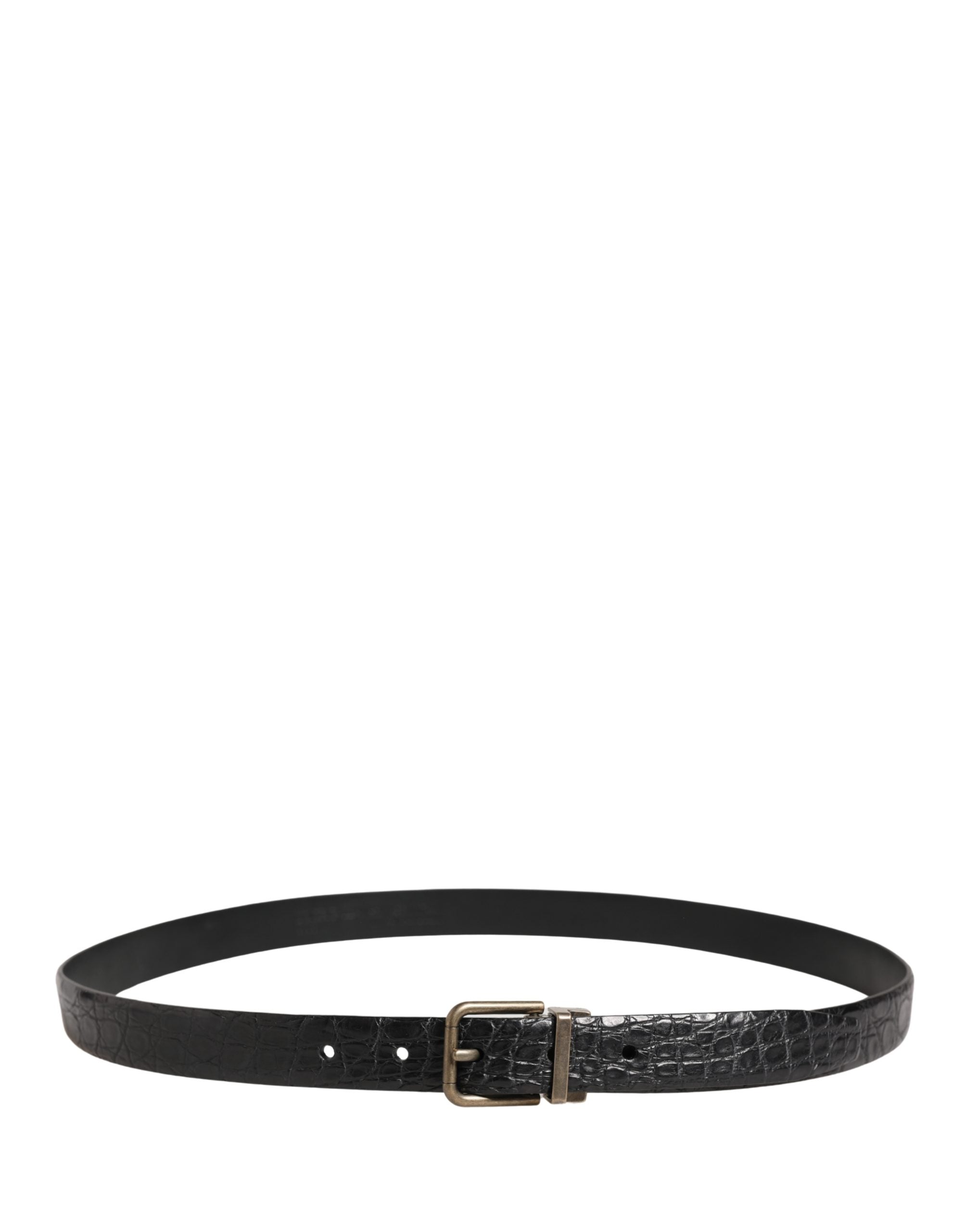 Dolce & Gabbana Black Caiman Leather Belt