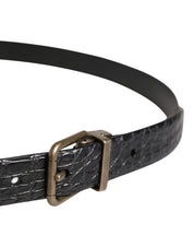 Dolce & Gabbana Black Caiman Leather Belt