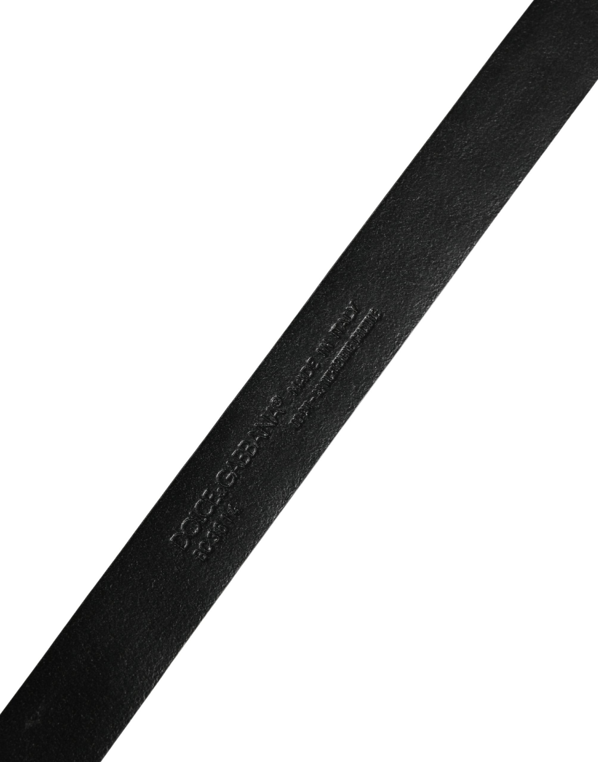 Dolce & Gabbana Black Caiman Leather Belt
