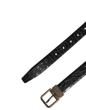 Dolce & Gabbana Black Caiman Leather Belt