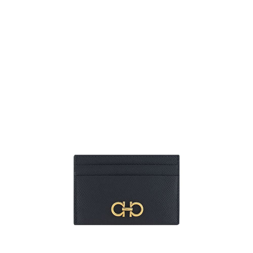 Ferragamo Black Calf Leather Card Holder