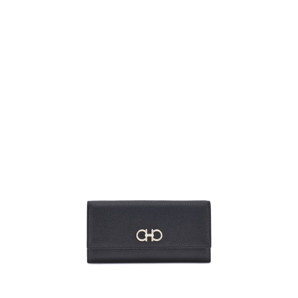 Ferragamo Black Calf Leather Wallet