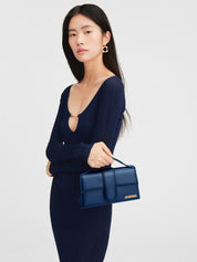 Jacquemus Dark Navy Leather Le Grand Bambino Handbag