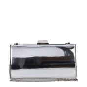Jimmy Choo Silver Leather Clutch Bag
