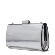 Jimmy Choo Silver Leather Clutch Bag