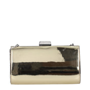 Jimmy Choo Gold Leather Clutch Bag