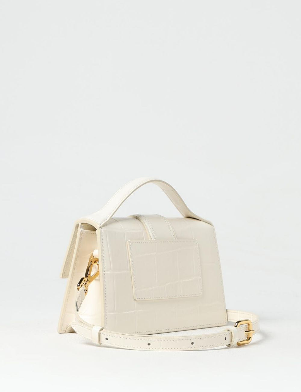 Jacquemus White Cocco Leather Le Grand Bambino Handbag