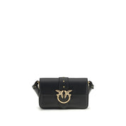 PINKO Black Calf Leather Shoulder Bag