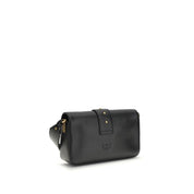 PINKO Black Calf Leather Shoulder Bag