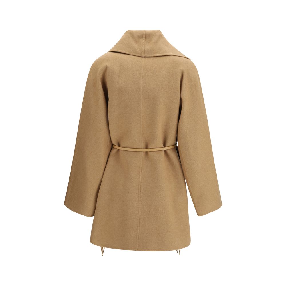 Max Mara Beige Camel Wool Cardigan Coat