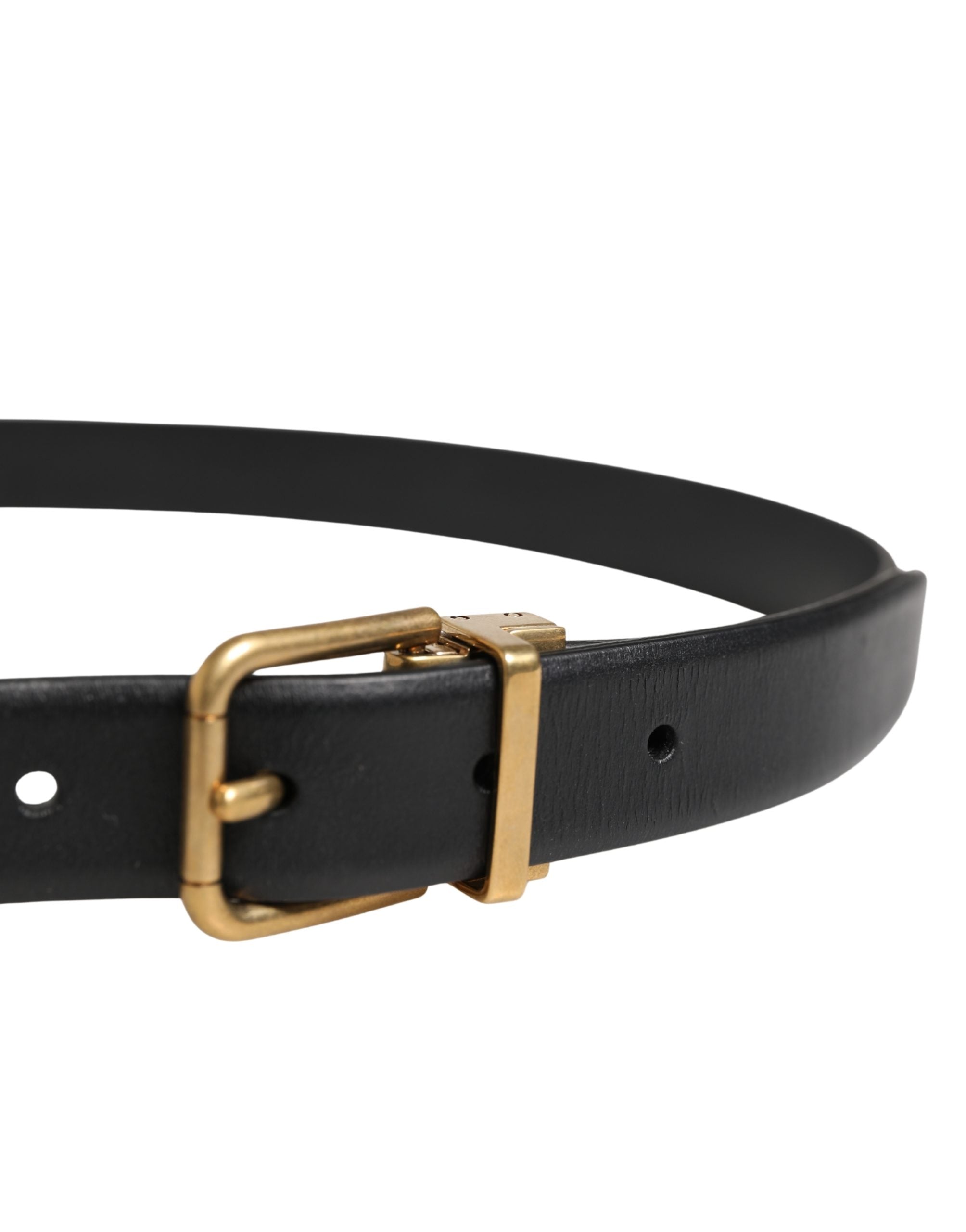 Dolce & Gabbana Black Calf Leather Belt