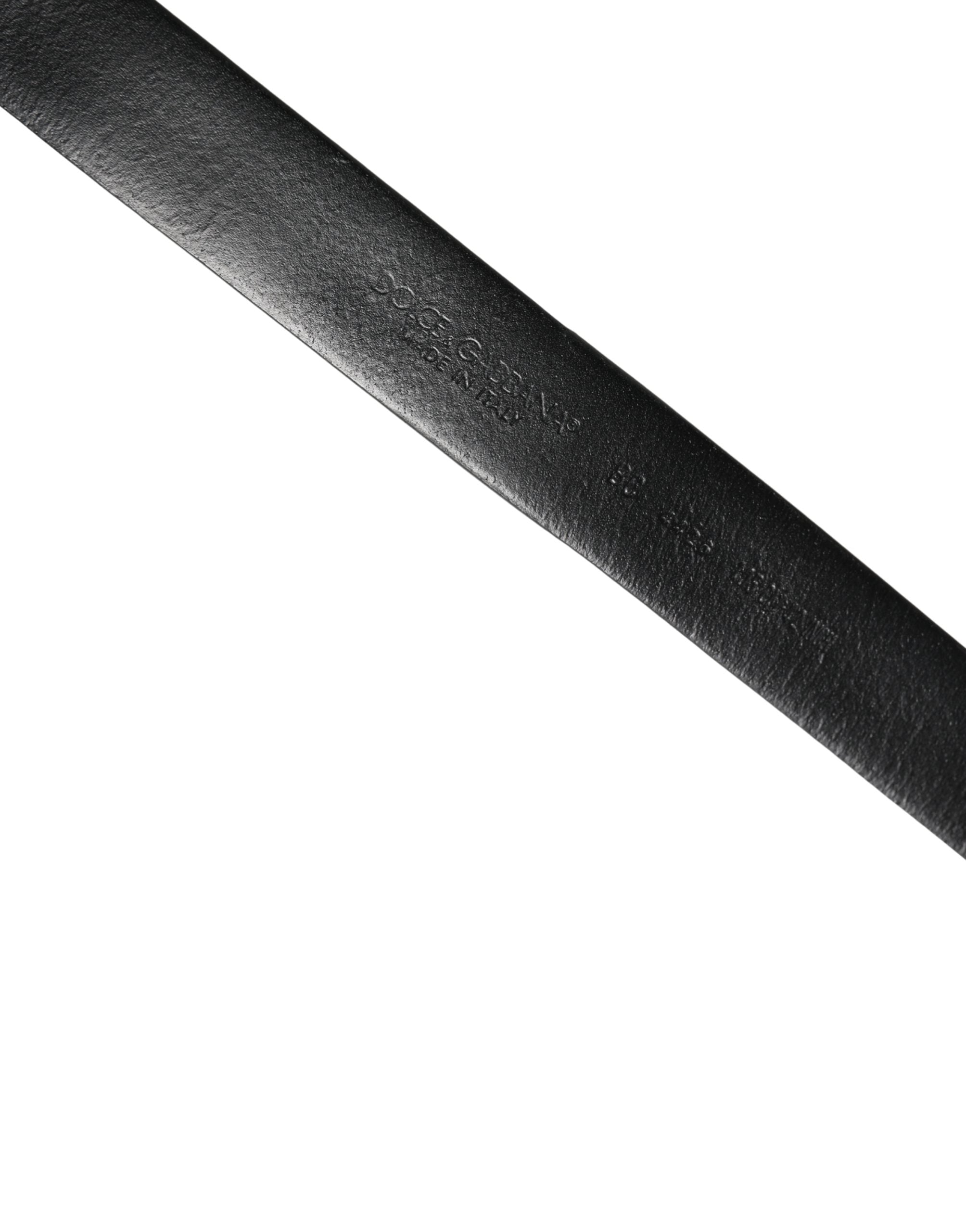 Dolce & Gabbana Black Calf Leather Belt