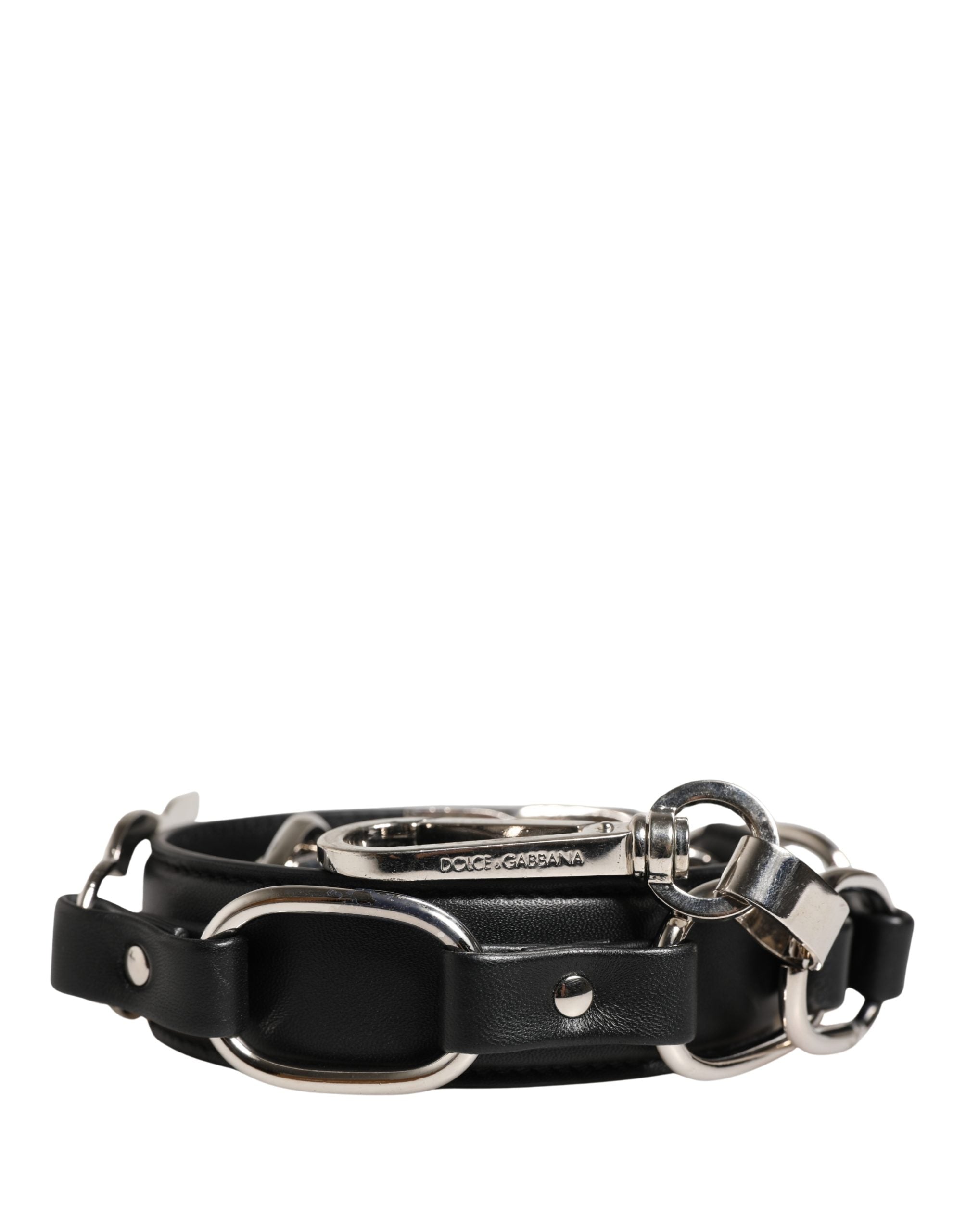 Dolce & Gabbana Black Leather Shoulder Strap