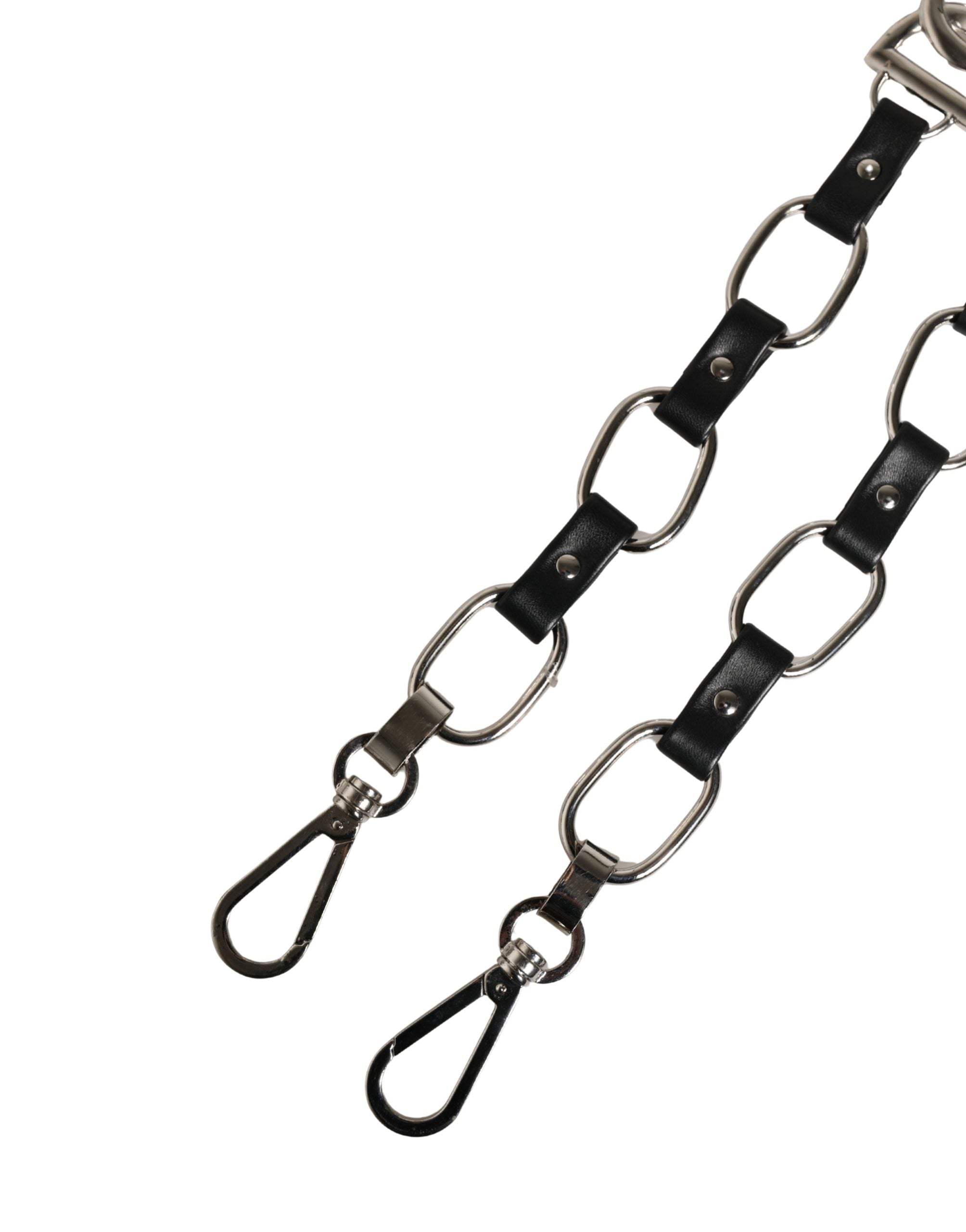 Dolce & Gabbana Black Leather Shoulder Strap