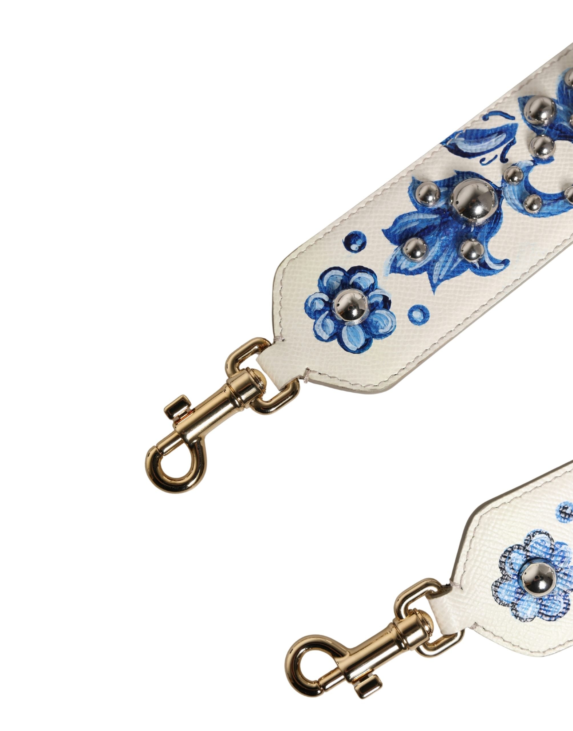 Dolce & Gabbana White Calf Leather Shoulder Strap