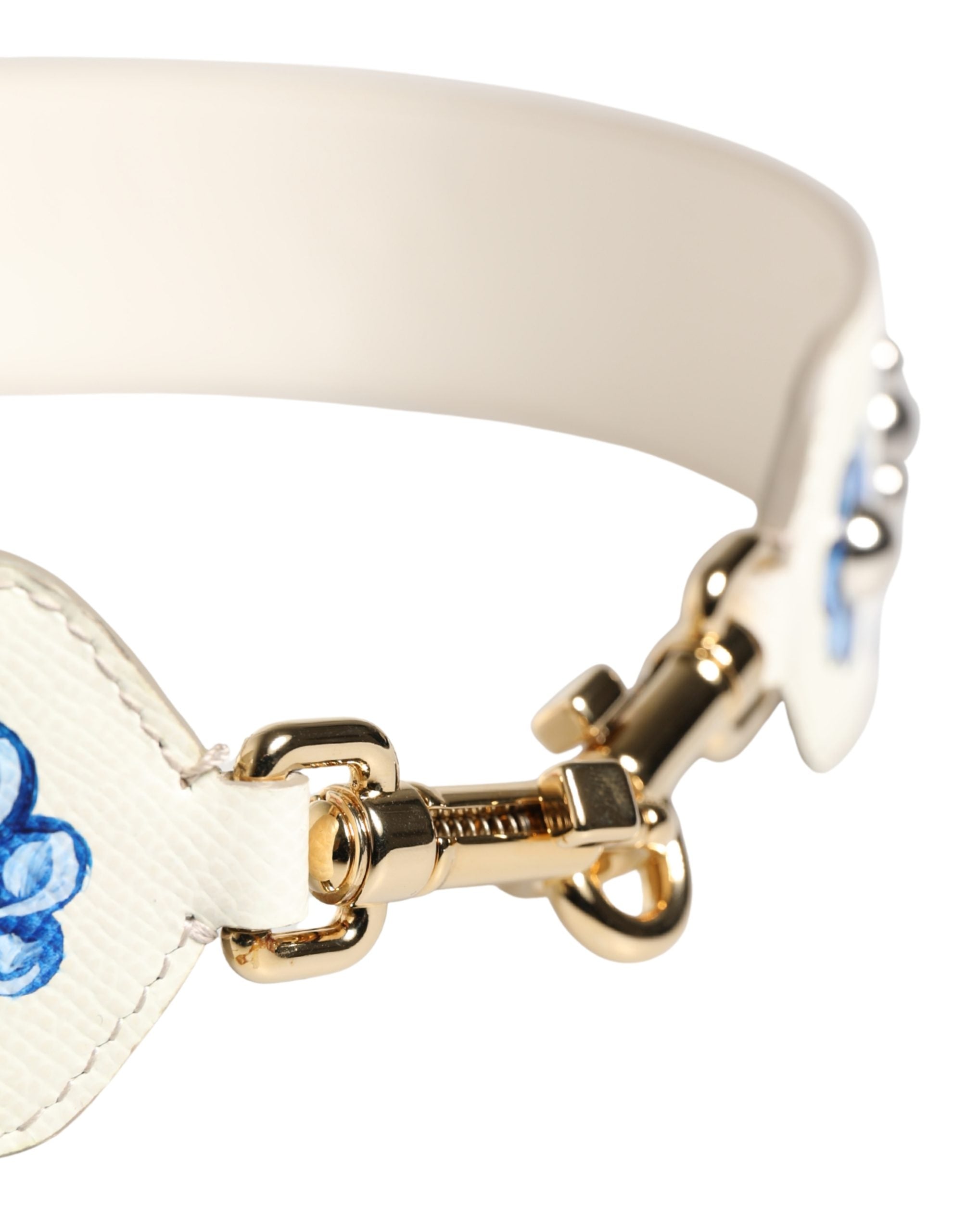 Dolce & Gabbana White Calf Leather Shoulder Strap