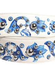 Dolce & Gabbana White Calf Leather Shoulder Strap