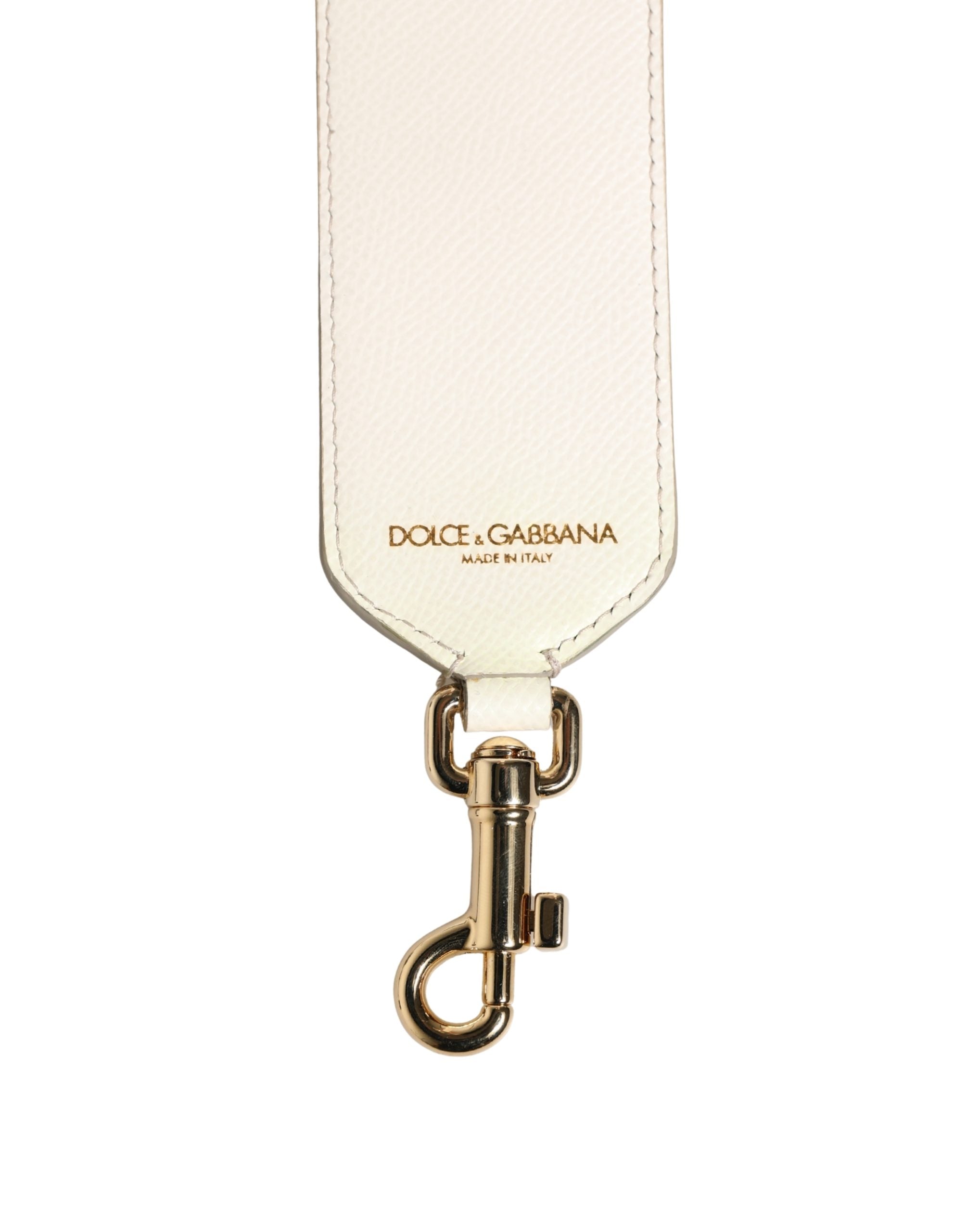 Dolce & Gabbana White Calf Leather Shoulder Strap