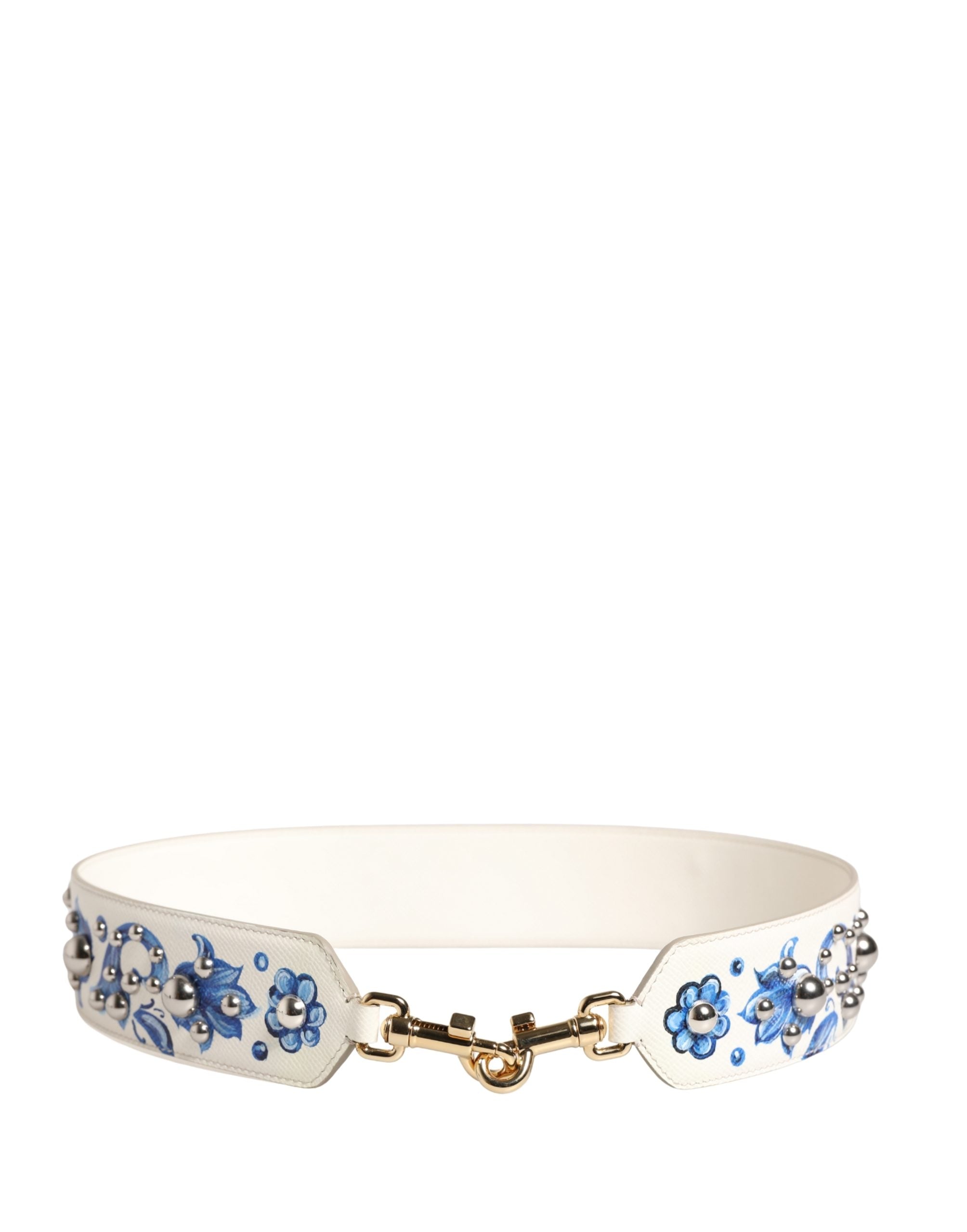 Dolce & Gabbana White Calf Leather Shoulder Strap