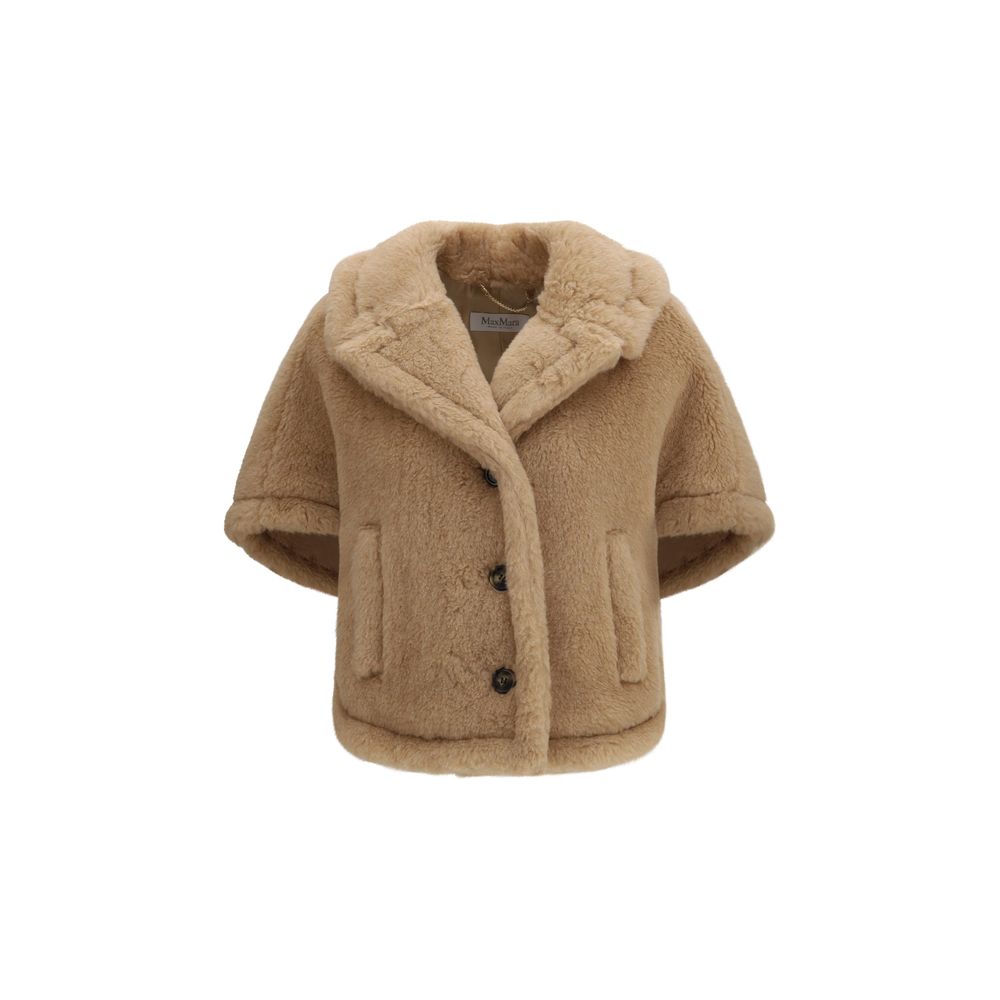 Max Mara Beige Alpaca Vicugna Pacos Cape Jacket