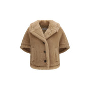 Max Mara Beige Alpaca Vicugna Pacos Cape Jacket
