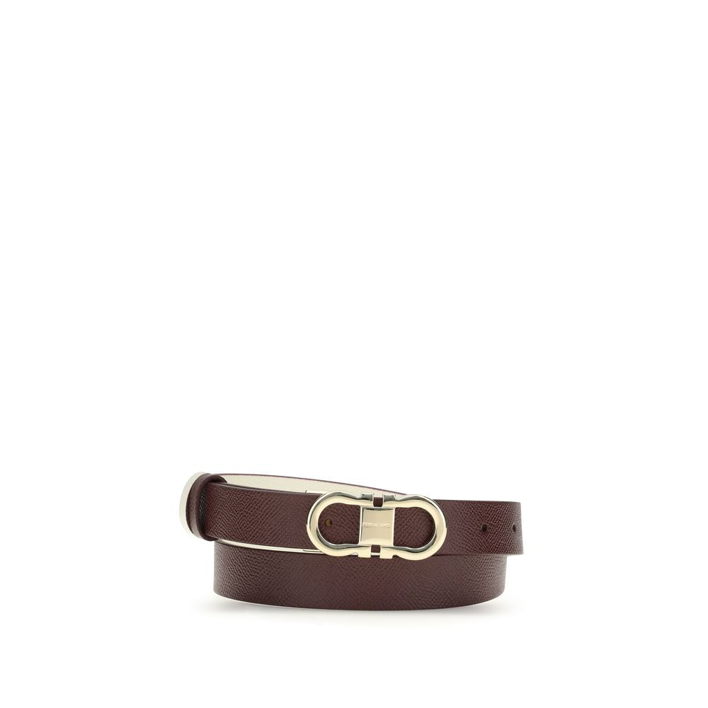 Ferragamo Brown Calf Leather Thin Belt