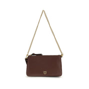 PINKO Brown Calf Leather Shoulder Bag