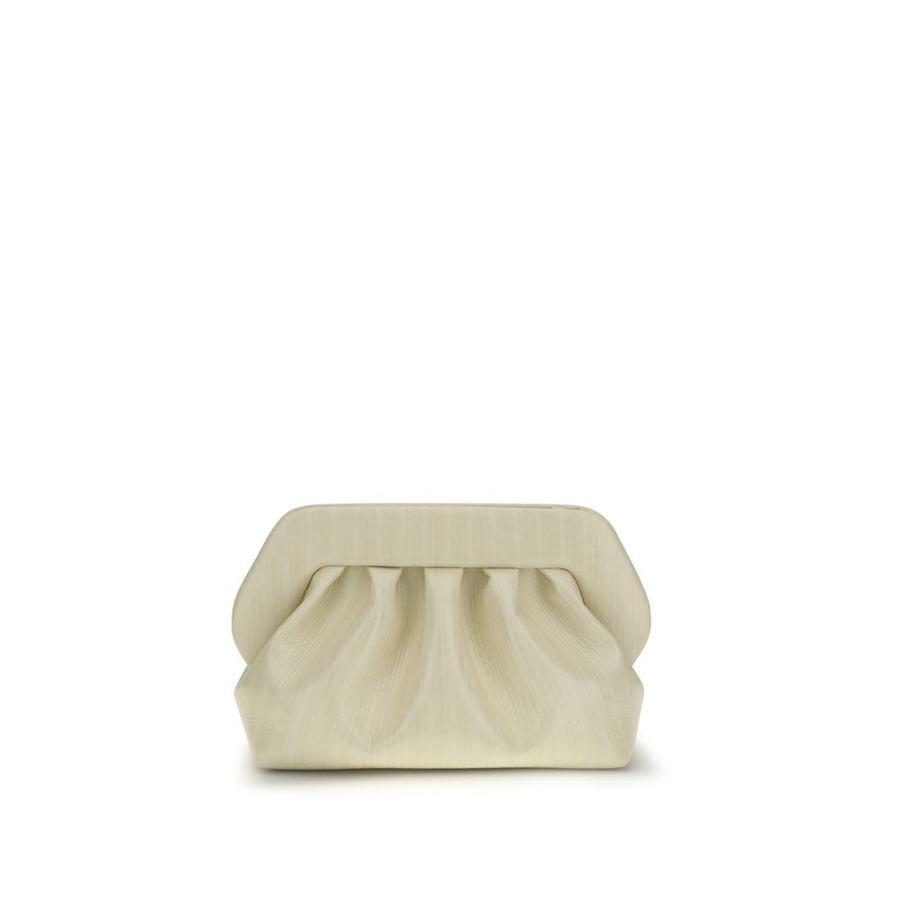 THEMOIRè Beige Polyurethane Baguette Clutch Bag