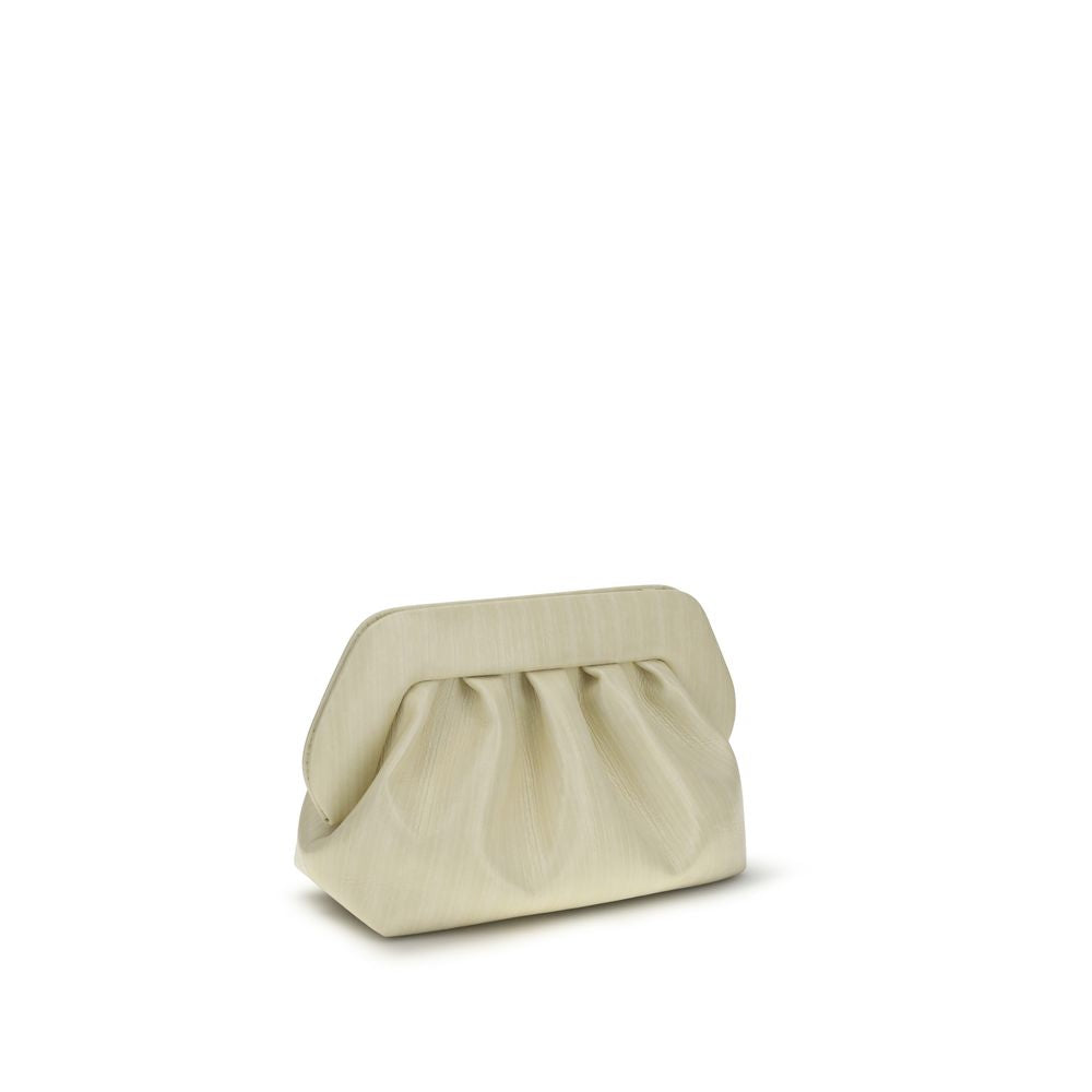 THEMOIRè Beige Polyurethane Baguette Clutch Bag