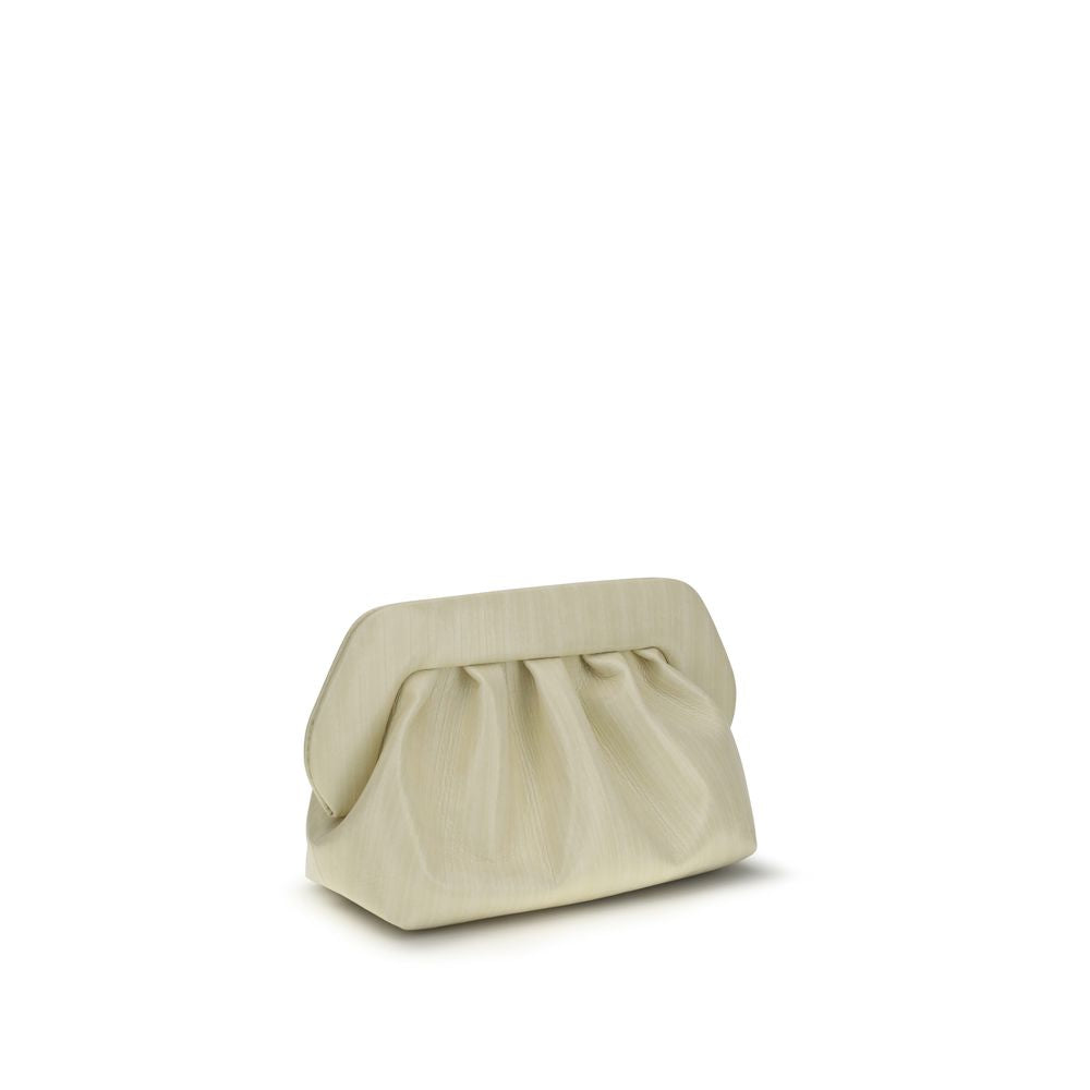 THEMOIRè Beige Polyurethane Baguette Clutch Bag