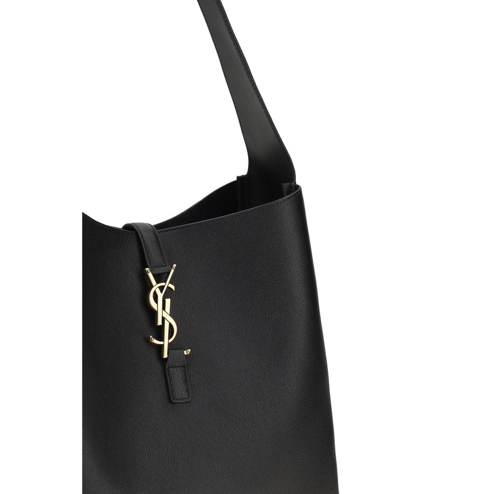 Saint Laurent Black Calf Leather Shoulder Bag