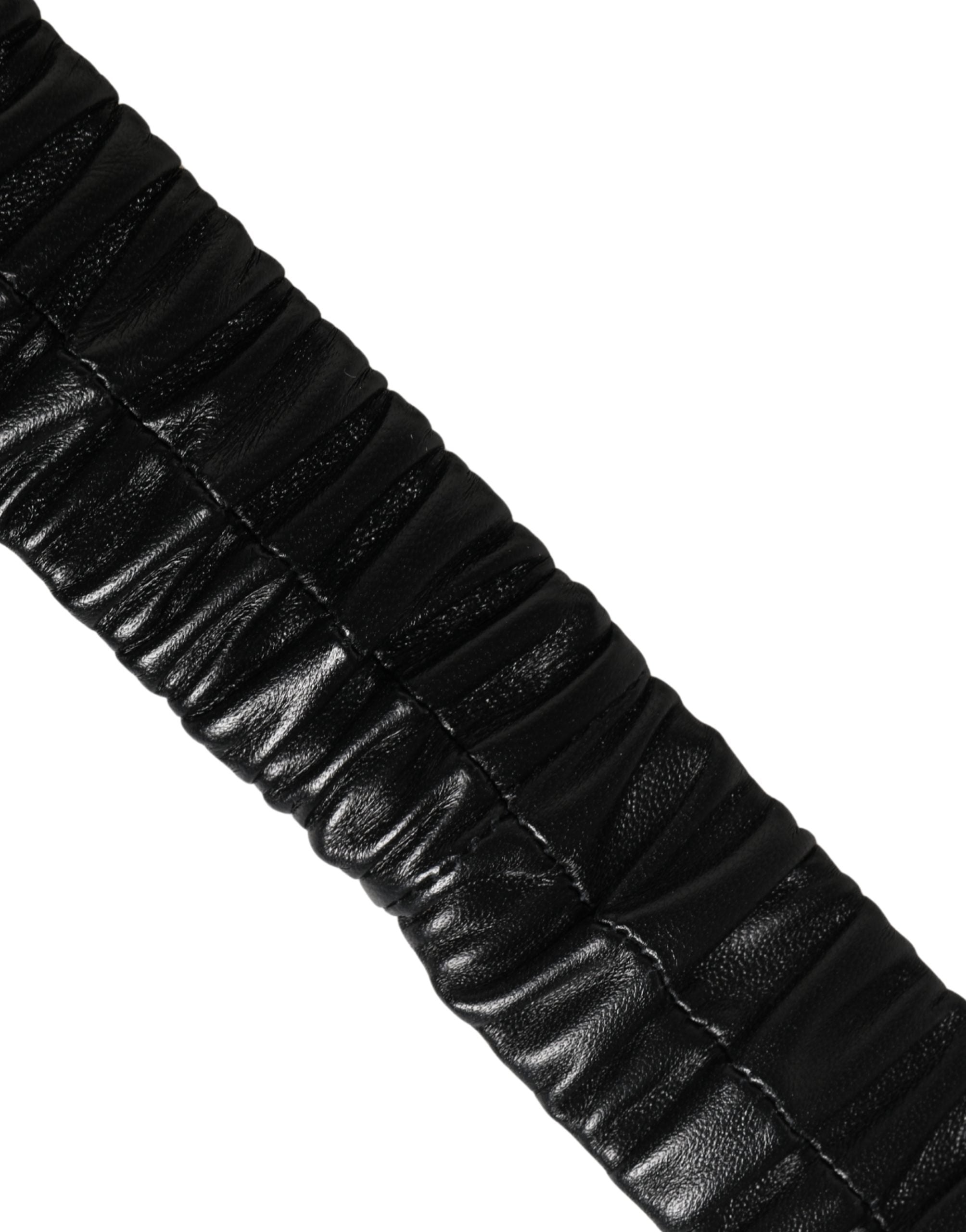 Dolce & Gabbana Black Calf Leather Waist Belt