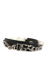 Dolce & Gabbana Black Calf Leather Shoulder Strap