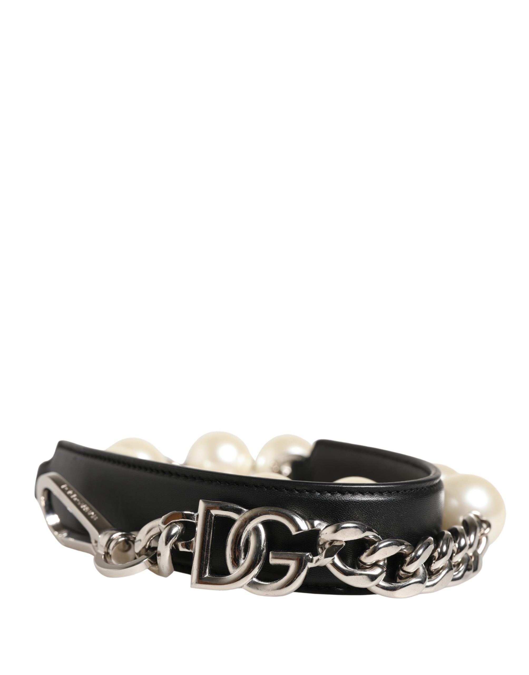 Dolce & Gabbana Black Calf Leather Shoulder Strap