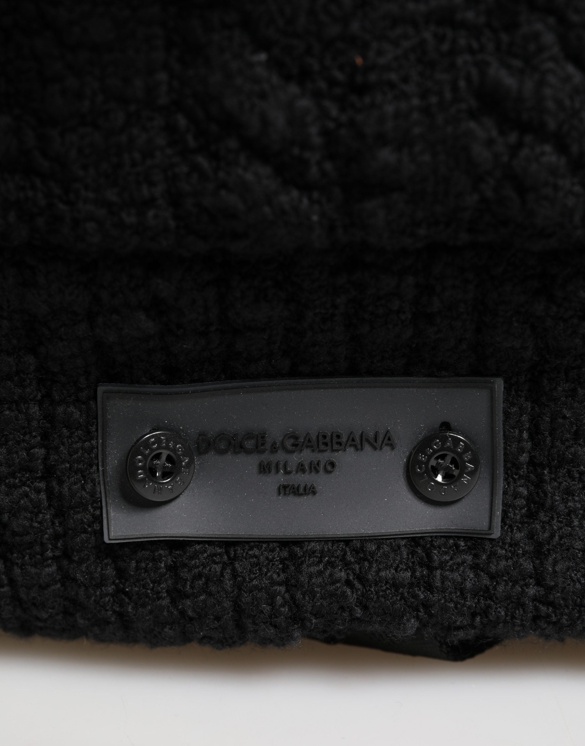 Dolce & Gabbana Black Tricot Wool Blend Backpack