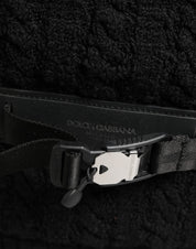 Dolce & Gabbana Black Tricot Wool Blend Backpack
