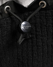 Dolce & Gabbana Black Tricot Wool Blend Backpack
