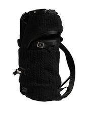 Dolce & Gabbana Black Tricot Wool Blend Backpack