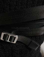 Dolce & Gabbana Black Tricot Wool Blend Backpack