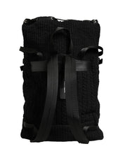 Dolce & Gabbana Black Tricot Wool Blend Backpack