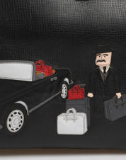 Dolce & Gabbana Black Calf Leather Weekender Bag