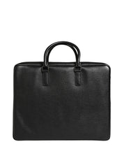 Dolce & Gabbana Black Calf Leather Weekender Bag