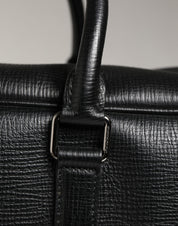 Dolce & Gabbana Black Calf Leather Weekender Bag