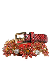 Dolce & Gabbana Red Leather Waist Belt