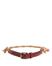 Dolce & Gabbana Red Leather Waist Belt