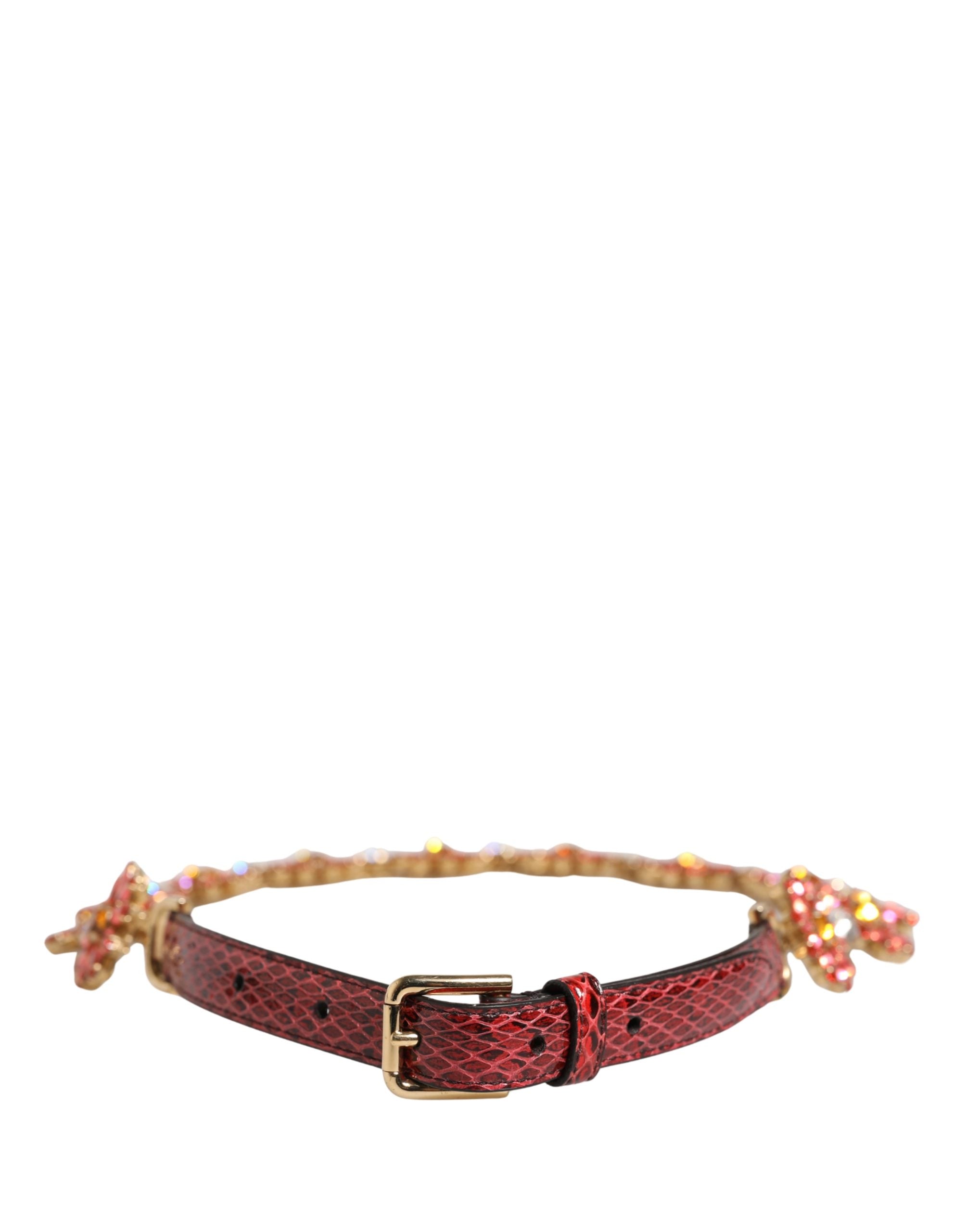 Dolce & Gabbana Red Leather Waist Belt