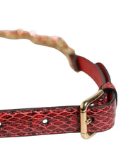 Dolce & Gabbana Red Leather Waist Belt