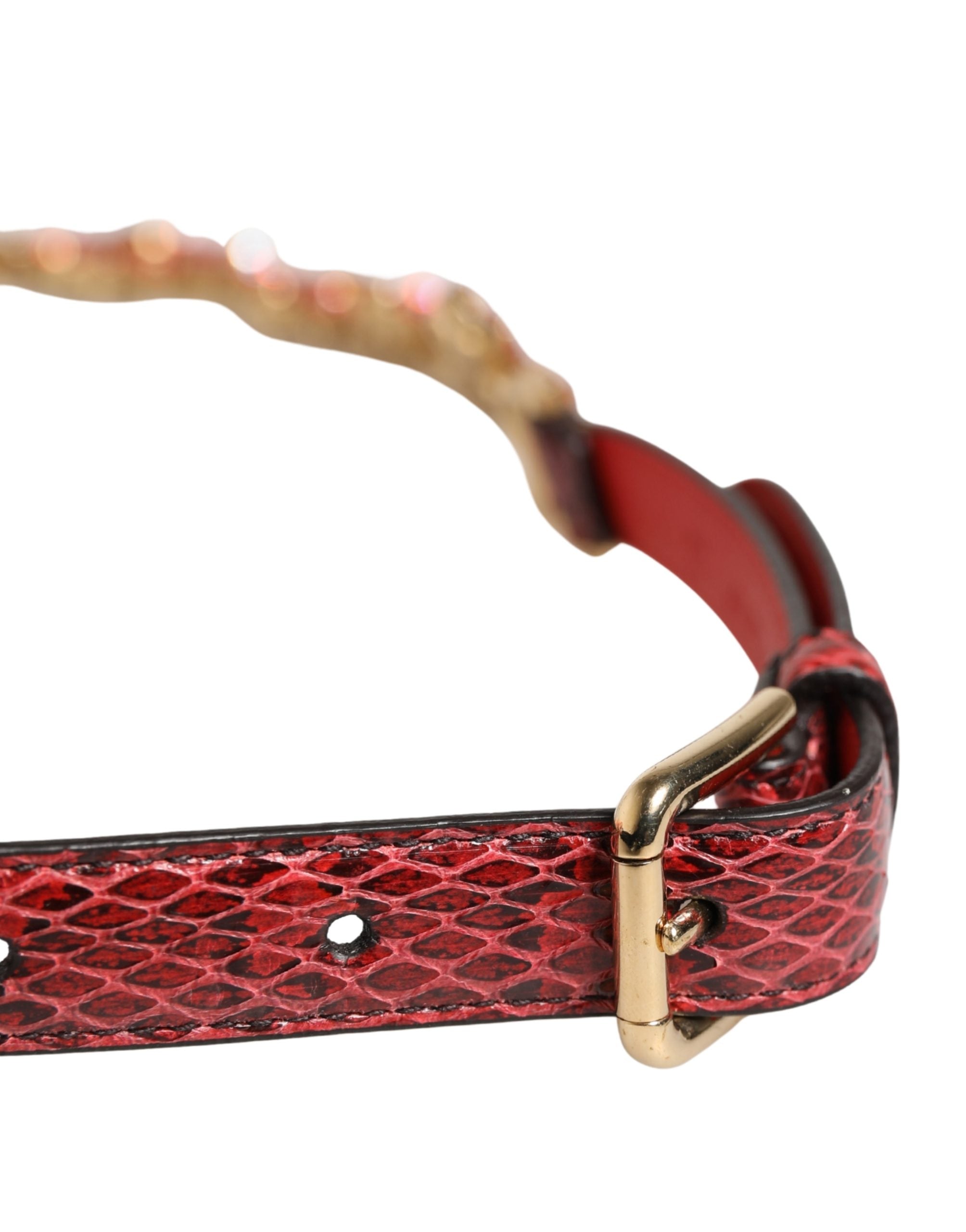Dolce & Gabbana Red Leather Waist Belt